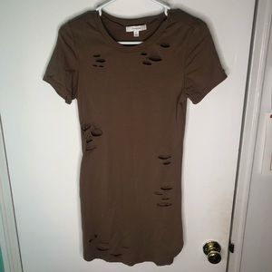 Brown Distressed Dress